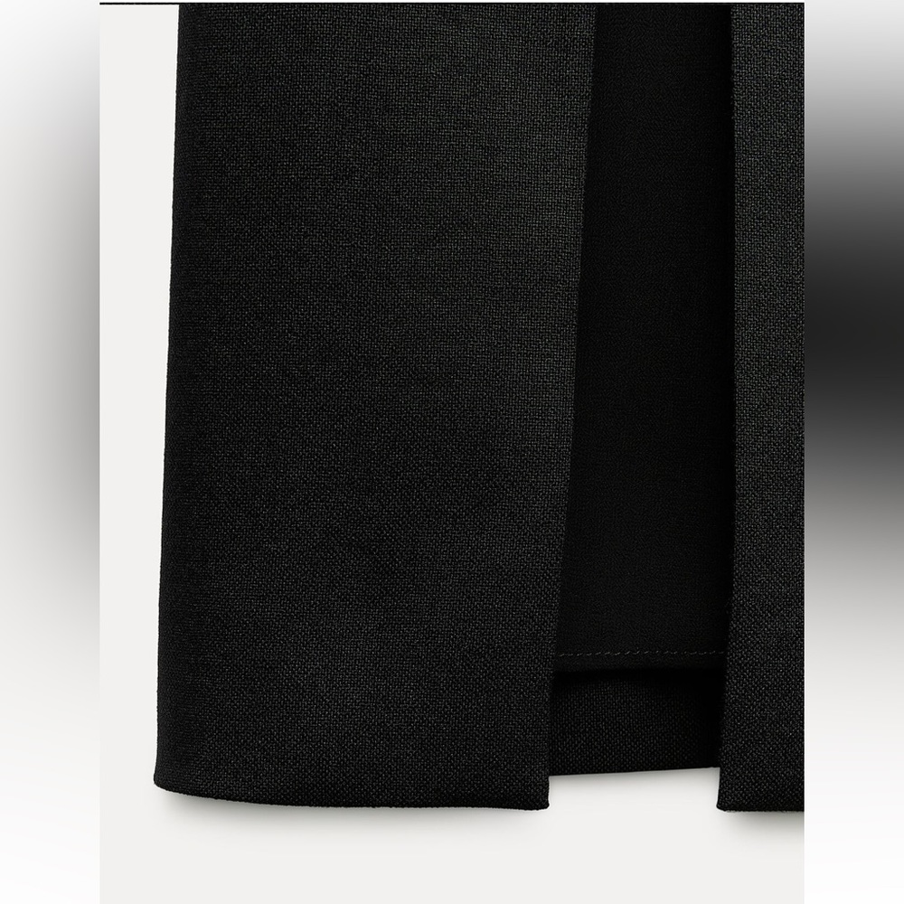 Zara Black Slit 100% Wool high waist Midi Skirt size XS ZW Collection NWT - Picture 9 of 15
